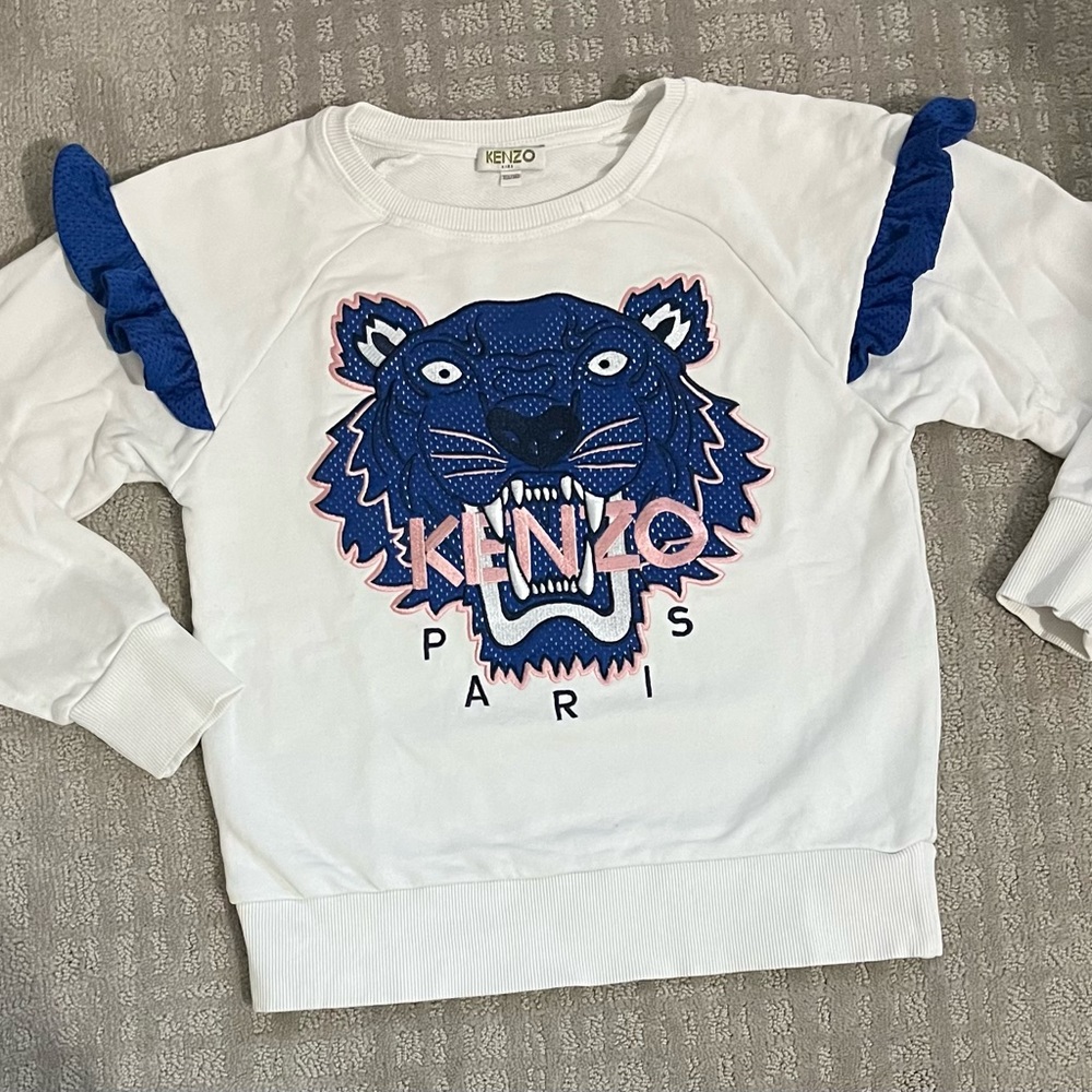 KENZO Girl White Crewneck Sweatshirt 10